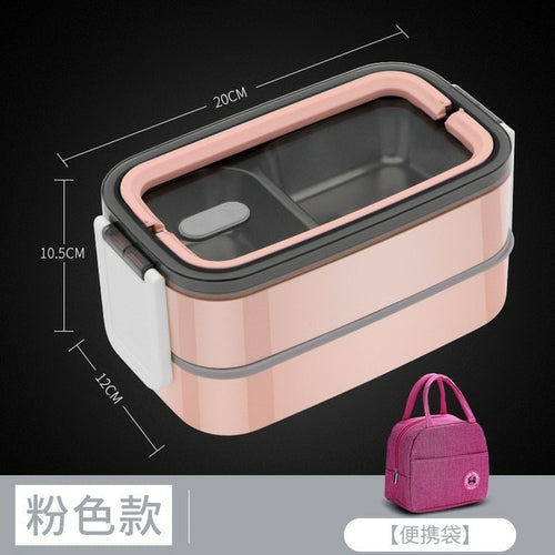 304 Stainless Steel Lunch Box For Adults Kids School Office Microwavable  Bento Box With Bag Insulated Food Storage Containers